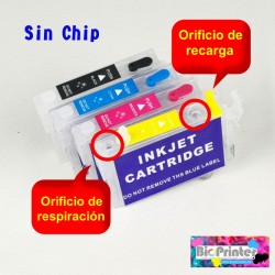 REFILLABLE CARTRIDGES WHITOUT CHIP FOR EPSON 604, 603, 502, 503, 29, 18, 16, 129, 071