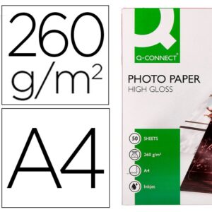 PAPEL FOTO GLOSSY DIN-A4 ALTA CALIDAD DIGITAL PHOTO DE 260g PAQUETE 50 HOJAS