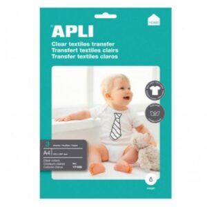 PAPEL TRANSFER A4 IMPRESORAS INKJET PRENDAS BLANCAS PAQUETE 3 HOJAS